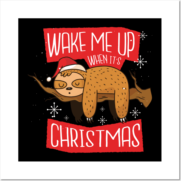 Christmas Sloth Wall Art by madeinchorley